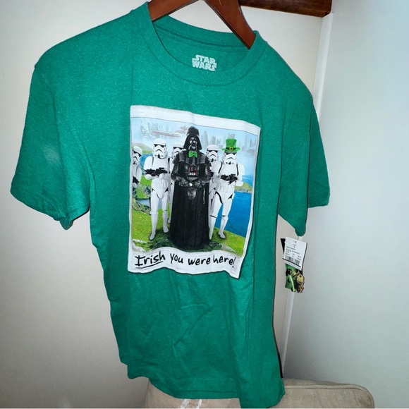 Star Wars Green humorous “Irish You Were Here!” Graphic Tee - Picture 2 of 5